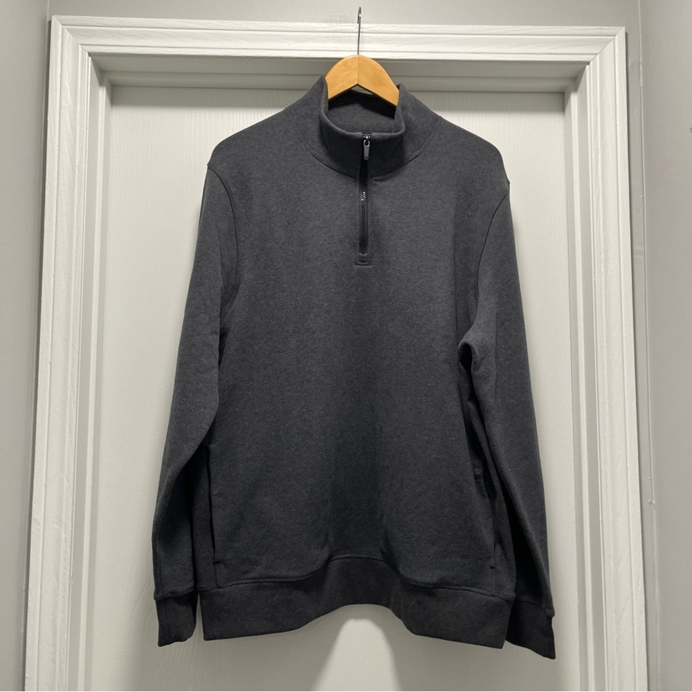 Mack Weldon ACE XXL Gray 1/4 Zip Pullover Sweatshirt Pockets